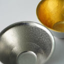 [SAKE CUP] KIKI-2 TIN AND GOLD LEAF SET | TAKAOKA BRONZE CASTING