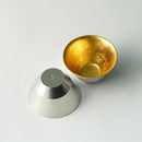 [SAKE CUP] KIKI-2 TIN AND GOLD LEAF SET | TAKAOKA BRONZE CASTING
