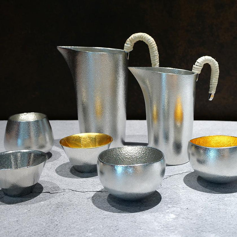 [清酒杯] kiki-2錫和金葉套件|高田銅牌