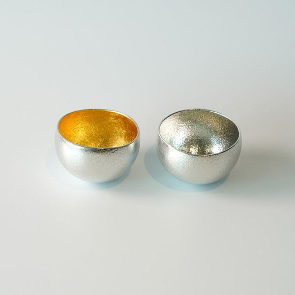[清酒杯] Kuzushi -Yure-（S）錫和金葉套裝|高田銅牌