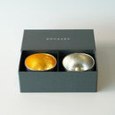 [SAKE CUP] KUZUSHI - YURE - (S) TIN AND GOLD LEAF SET | TAKAOKA BRONZE CASTING