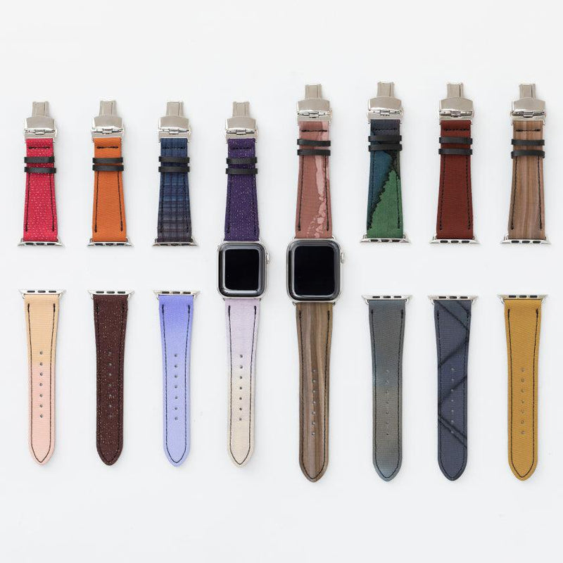 [Apple Watch樂隊] Apple Watch 41（40,38）毫米（底部6點側）皮革U |京都Yuzen染色