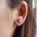 [ACCESSORY] ROUND EARRINGS 10mm SUKE (6 COLORS) | OWARI CLOISONNE