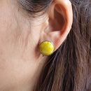 [ACCESSORY] ROUND EARRINGS 15mm SUKE (6 COLORS) | OWARI CLOISONNE