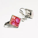 [ACCESSORY] SQUARE EARRINGS SUKE (6 COLORS) | OWARI CLOISONNE