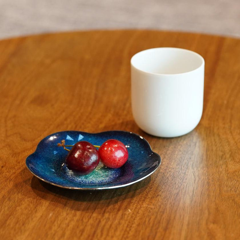 [SMALL DISH (PLATE)]  SAUCER (NAVY BLUE) SET OF 2 | OWARI CLOISONNE