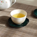 [SMALL DISH (PLATE)]  SAUCER (GREEN) SET OF 2 | OWARI CLOISONNE