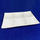 [LARGE PLATE (PLATTER)] WHITE PORCELAIN MOSS 6 PARTITION PLATE | MARUMO KATO POTTERY | MINO WARES