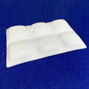 [LARGE PLATE (PLATTER)] WHITE PORCELAIN MOSS 6 PARTITION PLATE | MARUMO KATO POTTERY | MINO WARES