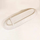 [LARGE PLATE (PLATTER)] LONG PLATE WITH BOAT-SHAPED PARTITION WHITE | MARUMO KATO POTTERY | MINO WARES