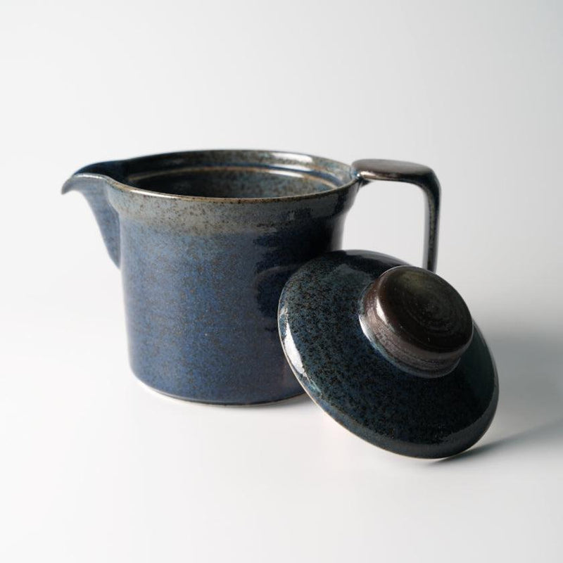 [JAPANESE TEA CUP] WIDE-MOUTHED POT INDIGO (WITH AMI) | MARUMO KATO POTTERY | MINO WARES