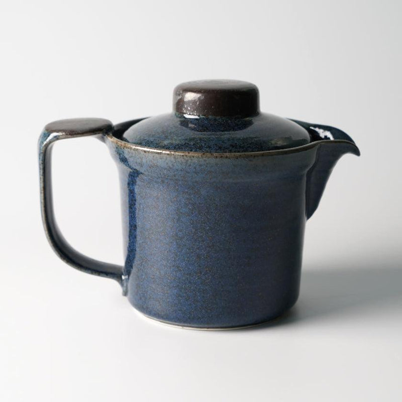 [JAPANESE TEA CUP] WIDE-MOUTHED POT INDIGO (WITH AMI) | MARUMO KATO POTTERY | MINO WARES