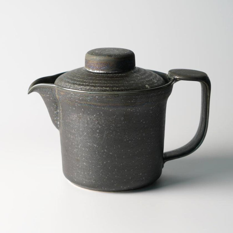 [JAPANESE TEA CUP] WIDE-MOUTHED POT BLACK SILVER (WITH AMI) | MARUMO KATO POTTERY | MINO WARES