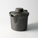 [JAPANESE TEA CUP] WIDE-MOUTHED POT BLACK SILVER (WITH AMI) | MARUMO KATO POTTERY | MINO WARES