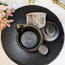 [JAPANESE TEA CUP] WIDE-MOUTHED POT BLACK SILVER (WITH AMI) | MARUMO KATO POTTERY | MINO WARES