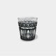 [GLASS] BLACK KIRIKO OLD GLASS IN A PAULOWNIA BOX | SATUMA VIDRO | SATSUMA CUT GLASS