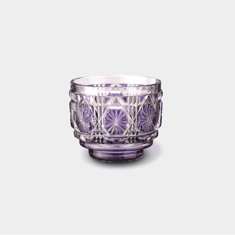 [GLASS] OCHOKO (GOLD PURPLE) IN A PAULOWNIA BOX | SATUMA VIDRO | SATSUMA CUT GLASS