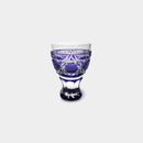 [SAKE CUP] HORSE CUP (GOLD PURPLE) IN A PAULOWNIA BOX | SATUMA VIDRO | SATSUMA CUT GLASS