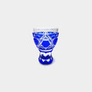 [SAKE CUP] HORSE CUP (LAPIS LAZULI) IN A PAULOWNIA BOX | SATUMA VIDRO | SATSUMA CUT GLASS