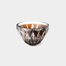 [SAKE CUP] SAKURAJIMA CUP (BROWN) IN A PAULOWNIA BOX | SATUMA VIDRO | SATSUMA CUT GLASS