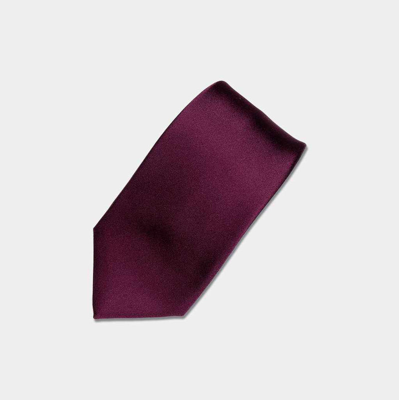 [TIE] WINE RED MIYAVI 33 MOMME SILK SATIN | GUNNAI TEXTILES| FUJI SAKURA