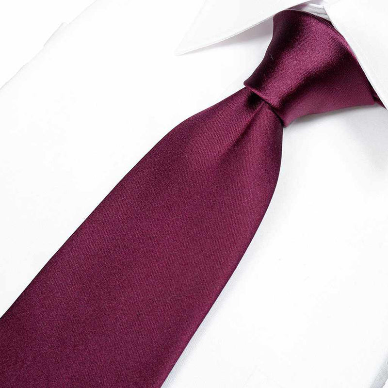 [TIE] WINE RED MIYAVI 33 MOMME SILK SATIN | GUNNAI TEXTILES| FUJI SAKURA