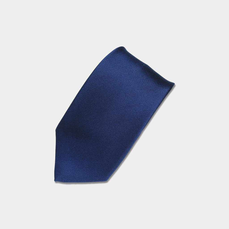 [TIE] NAVY MIYAVI 33 MOMME SILK SATIN | GUNNAI TEXTILES| FUJI SAKURA