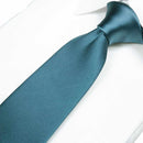 [TIE] DARK CYAN MIYAVI 33 MOMME SILK SATIN | GUNNAI TEXTILES| FUJI SAKURA