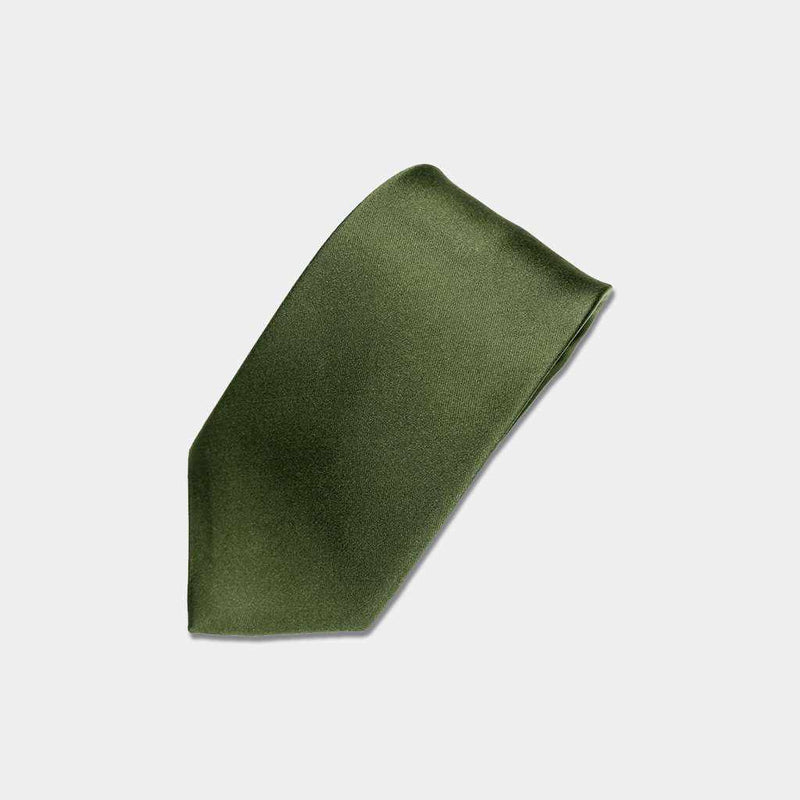 [TIE] MOSS GREEN MIYAVI 33 MOMME SILK SATIN | GUNNAI TEXTILES| FUJI SAKURA