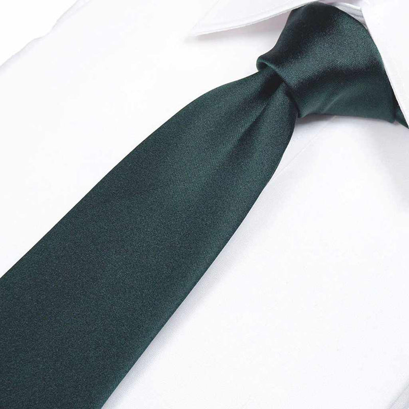 [TIE] DARK GREEN MIYAVI 33 MOMME SILK SATIN | GUNNAI TEXTILES| FUJI SAKURA