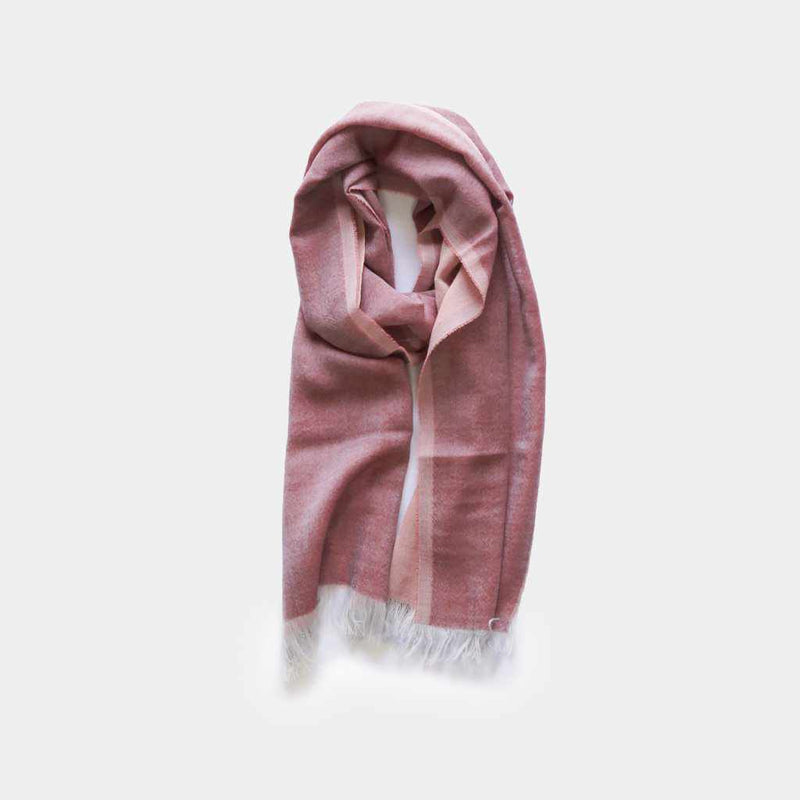 [SCARF] STALL KASANE RUSSET COLOR (PALE PINK × RUSSET BROWN) | GUNNAI TEXTILES| FUJI SAKURA