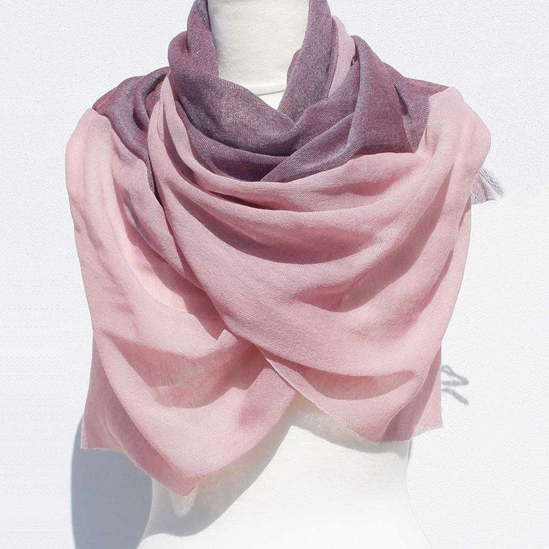 [SCARF] STALL KASANE RUSSET COLOR (PALE PINK × RUSSET BROWN) | GUNNAI TEXTILES| FUJI SAKURA