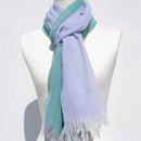 [SCARF] STALL KASANE OGURI COLOR (TURQUOISE × LIGHT BLUE) | GUNNAI TEXTILES| FUJI SAKURA