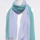 [SCARF] STALL KASANE OGURI COLOR (TURQUOISE × LIGHT BLUE) | GUNNAI TEXTILES| FUJI SAKURA