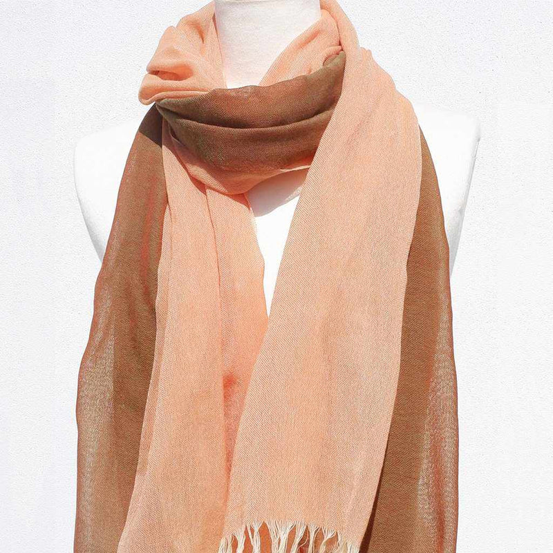 [SCARF] STALL KASANE YAMATO PERSIMMON (PERSIMMON × IRIDESCENT) | GUNNAI TEXTILES| FUJI SAKURA