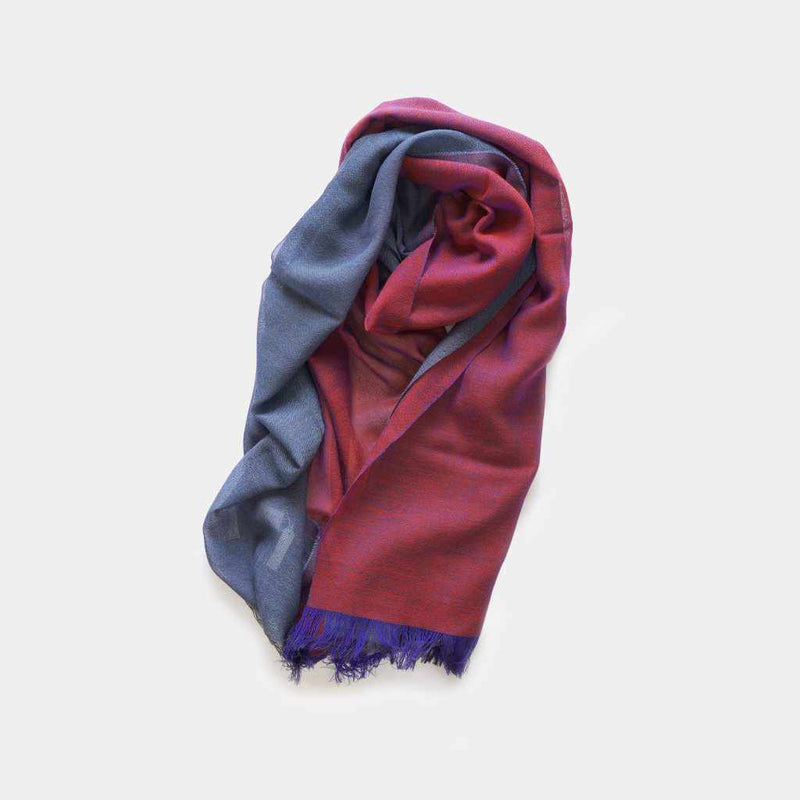 [SCARF] STALL KASANE GRAPE DYEING (BURGUNDY × INDIGO NAVY) | GUNNAI TEXTILES| FUJI SAKURA