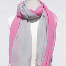 [SCARF] STALL KASANE YUKINOSHITA (SILVER × GRAYISH PINK) | GUNNAI TEXTILES| FUJI SAKURA
