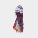 [SCARF] STALL KASANE WHITE AZALEA (SILVER × PURPLE) | GUNNAI TEXTILES| FUJI SAKURA