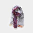 [SCARF] STALL KASANE WHITE AZALEA (SILVER × PURPLE) | GUNNAI TEXTILES| FUJI SAKURA