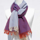 [SCARF] STALL KASANE WHITE AZALEA (SILVER × PURPLE) | GUNNAI TEXTILES| FUJI SAKURA