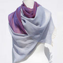 [SCARF] STALL KASANE WHITE AZALEA (SILVER × PURPLE) | GUNNAI TEXTILES| FUJI SAKURA