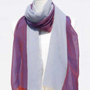 [SCARF] STALL KASANE WHITE AZALEA (SILVER × PURPLE) | GUNNAI TEXTILES| FUJI SAKURA