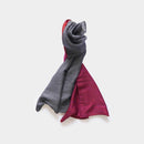 [SCARF] STALL YASURAGI ERIMAKI (SILVER × GRAY × DARK RED × PURPLE) | GUNNAI TEXTILES| FUJI SAKURA