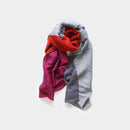 [SCARF] STALL YASURAGI ERIMAKI (SILVER × GRAY × DARK RED × PURPLE) | GUNNAI TEXTILES| FUJI SAKURA