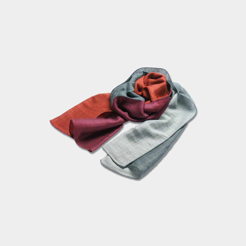 [SCARF] STALL YASURAGI ERIMAKI (SILVER × GRAY × DARK RED × PURPLE) | GUNNAI TEXTILES| FUJI SAKURA