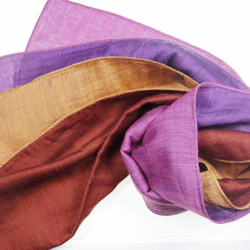 [SCARF] STALL YASURAGI ERIMAKI (PINK × PURPLE × ORANGE × RED) | GUNNAI TEXTILES| FUJI SAKURA