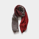 [SCARF] STALL YASURAGI ERIMAKI (RED × SAND BEIGE × WINE × BROWN) | GUNNAI TEXTILES| FUJI SAKURA