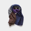 [SCARF] STALL YASURAGI ERIMAKI (GRAY × BROWN × NAVY × PURPLE) | GUNNAI TEXTILES| FUJI SAKURA