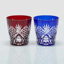 [GLASS] HEXAGON BASKET WEAVE OLD PAIR | EDO CUT GLASS