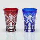 [GLASS] HEXAGON BASKET WEAVE TUMBLER PAIR | EDO CUT GLASS